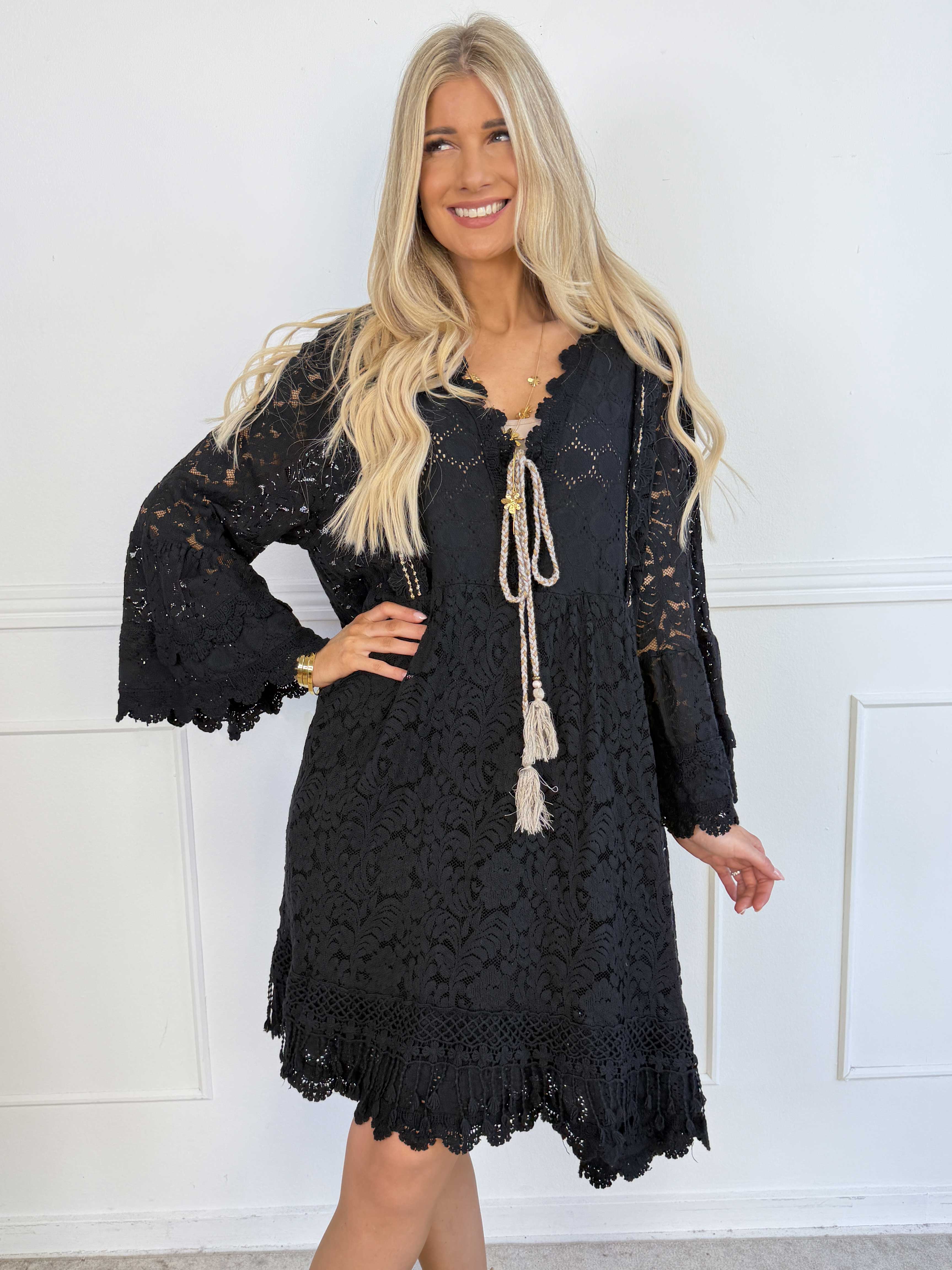 Odessa - Feminin blonde tunikakjole i en bomuldsblanding
